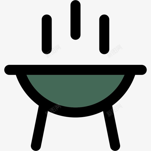 烧烤彩色厨房用品线性颜色图标svg_新图网 https://ixintu.com 彩色厨房用品 烧烤 线性颜色
