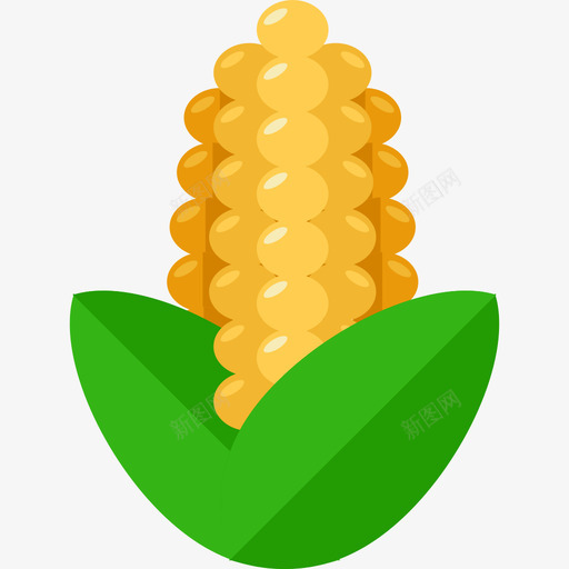 玉米有机食品扁平玉米图标svg_新图网 https://ixintu.com 扁平玉米 有机食品 玉米