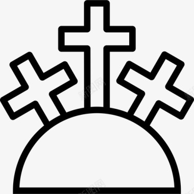 加略山宗教元素直线图标图标
