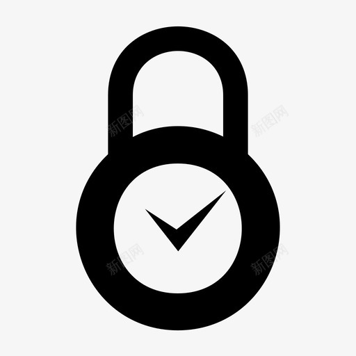 定时器环形锁时钟锁挂锁图标svg_新图网 https://ixintu.com 保安 保险箱 定时器环形锁 挂锁 时钟锁