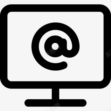 屏幕电子邮件控制台线性图标图标