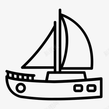 帆船海洋车辆图标图标