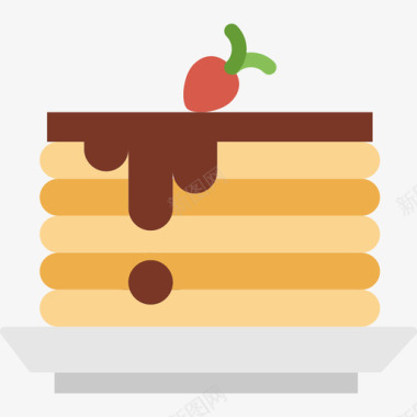 薄煎饼烹饪套餐扁平图标图标