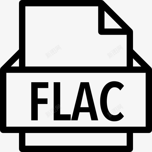 Flac文件格式线性图标svg_新图网 https://ixintu.com Flac 文件格式 线性