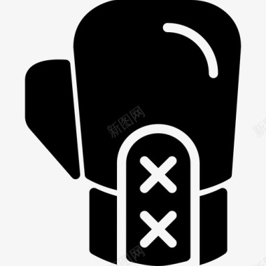 拳击运动套装填充图标图标