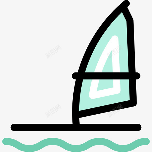 风帆运动运动元素图标svg_新图网 https://ixintu.com 运动 运动元素 风帆