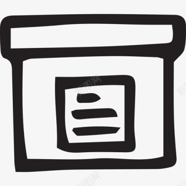 黑色手绘电子商务盒图标图标