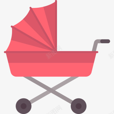 婴儿推车婴儿图标元素扁平图标