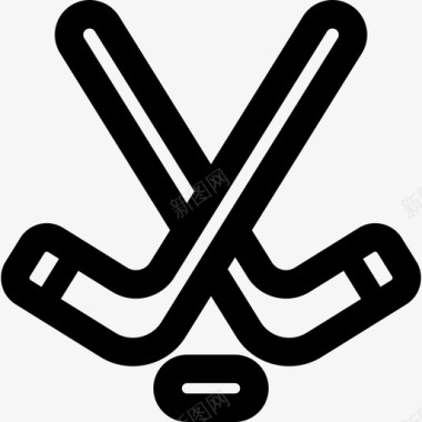曲棍球学校运动系列直线型图标图标