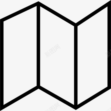 地图网络导航集合细线图标图标