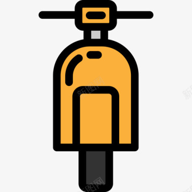 摩托车运输车辆线颜色图标图标