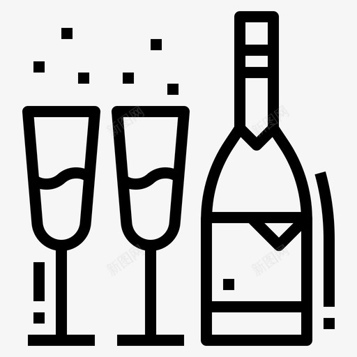 香槟瓶子软木塞图标svg_新图网 https://ixintu.com 婚礼 瓶子 葡萄酒 软木塞 香槟