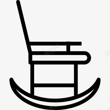 摇椅家用和家具元件直线型图标图标