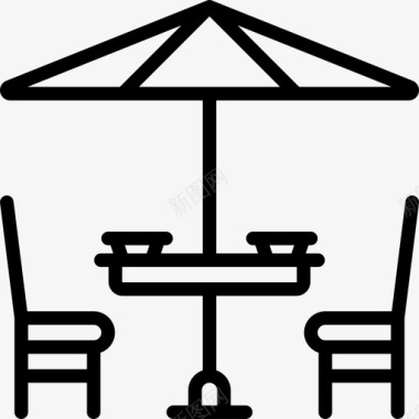露台餐厅元素2线性图标图标