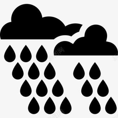雨天气小径流水图标图标