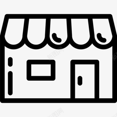 商店电子商务元素3线性图标图标