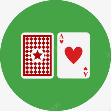纸牌赌博2圆形扁平图标图标