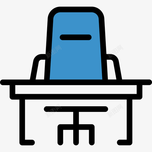 办公桌商务套装2蓝色图标svg_新图网 https://ixintu.com 办公桌 商务套装2 蓝色
