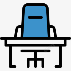 套装办公桌办公桌商务套装2蓝色图标高清图片