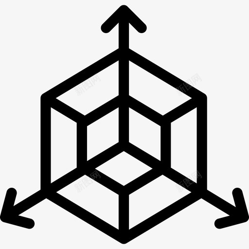 立方体工具概述线性图标svg_新图网 https://ixintu.com 立方体 线性 设计工具概述