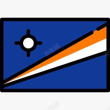 马绍尔岛旗帜收藏长方形图标图标
