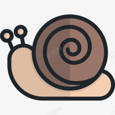 蜗牛自然的线颜色线的颜色图标图标
