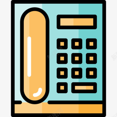电话办公材料线颜色图标图标