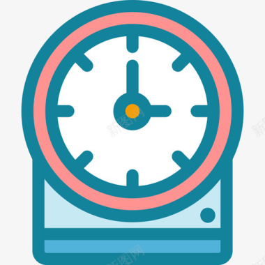 时钟创业公司和新业务颜色浅平边框图标图标
