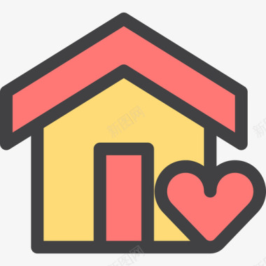 房子慈善2线性颜色图标图标