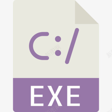 Exe文件类型平面图标图标
