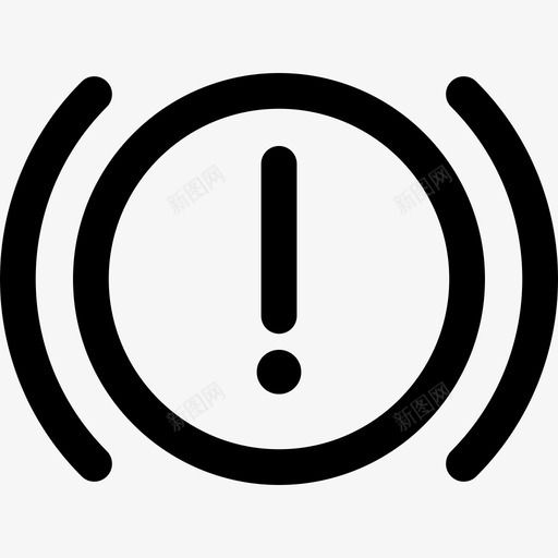 制动系统警告汽车仪表板信号线性图标svg_新图网 https://ixintu.com 制动系统警告 汽车仪表板信号 线性