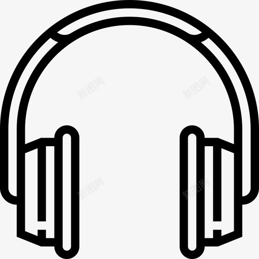 耳机电子和设备线性图标svg_新图网 https://ixintu.com 电子和设备 线性 耳机