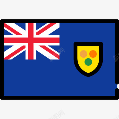 特克斯和凯科斯群岛旗帜收藏矩形图标图标
