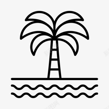 棕榈树印度河流图标图标