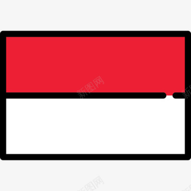 摩纳哥旗帜系列长方形图标图标