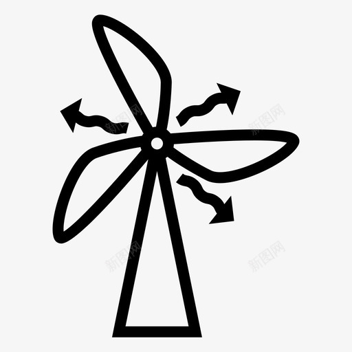 风空气气流图标svg_新图网 https://ixintu.com 气流 涡轮机 空气 螺旋桨 风
