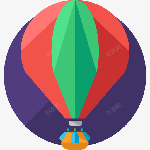 热气球旅行3扁平图标svg_新图网 https://ixintu.com 扁平 旅行3 热气球