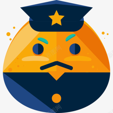 警察表情符号2平淡图标图标