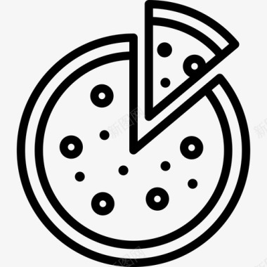 披萨食品和饮料2直系图标图标