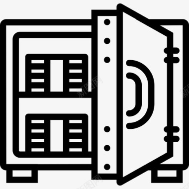保险箱商业集合2线性图标图标