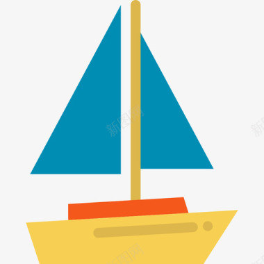 帆船运输图标集扁平图标