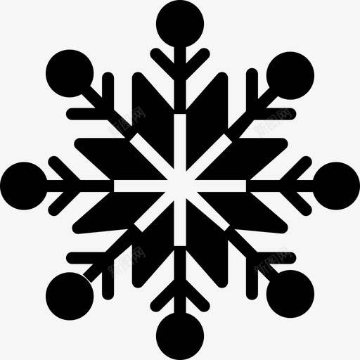 雪花假日元素系列填充图标svg_新图网 https://ixintu.com 假日元素系列 填充 雪花