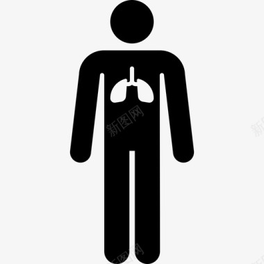 肺部医疗状况象形图填充图标图标