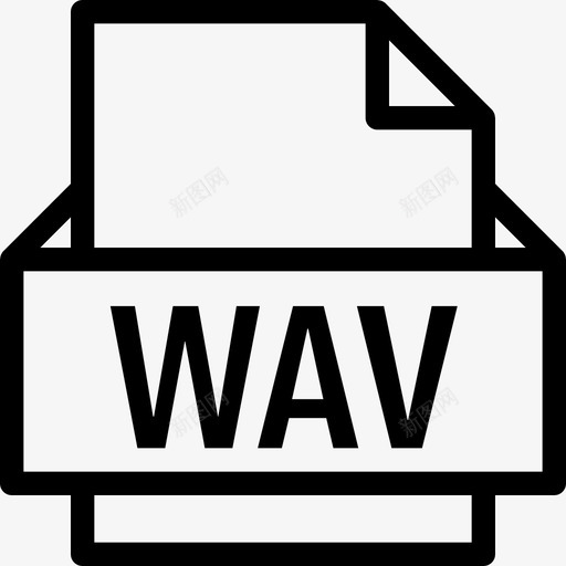 Wav文件格式线性图标svg_新图网 https://ixintu.com Wav 文件格式 线性