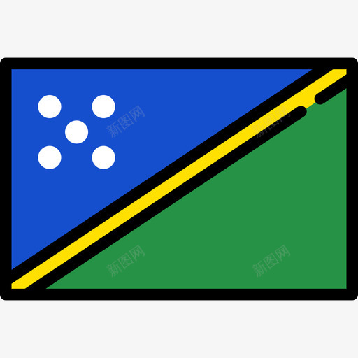 所罗门群岛旗帜收藏矩形图标svg_新图网 https://ixintu.com 所罗门群岛 旗帜收藏 矩形