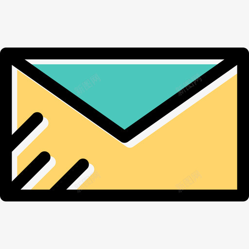 电子邮件商务和办公元素线条颜色图标svg_新图网 https://ixintu.com 商务和办公元素 电子邮件 线条颜色