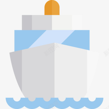 船冒险和旅行彩色扁平图标图标