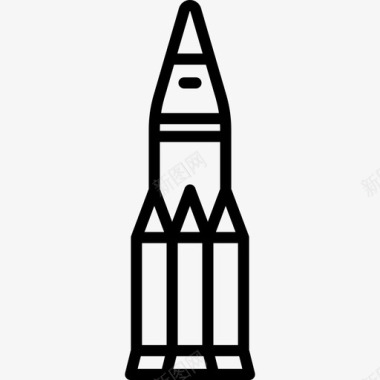 火箭飞船太空装置直线型图标图标