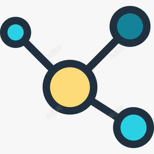 分子学习工具轻平边界图标svg_新图网 https://ixintu.com 分子 学习工具 轻平边界