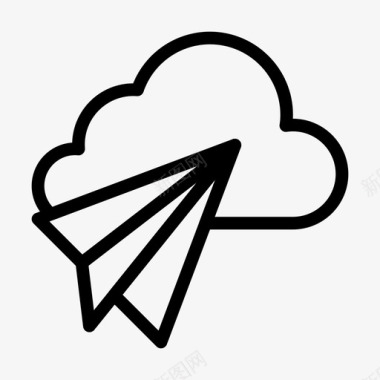 发送云纸飞机图标图标